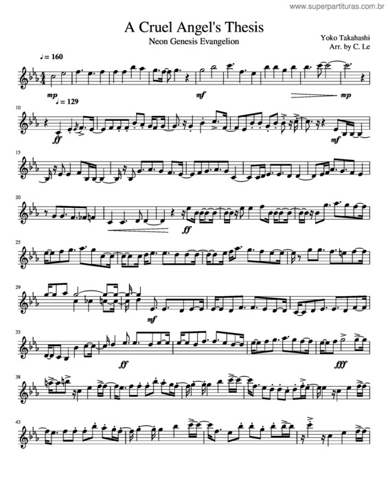 Partitura da música A Cruel Angel`S Thesis