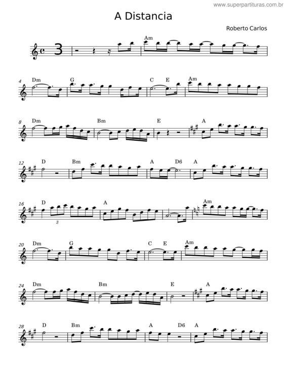 Partitura da música A Distância v.8