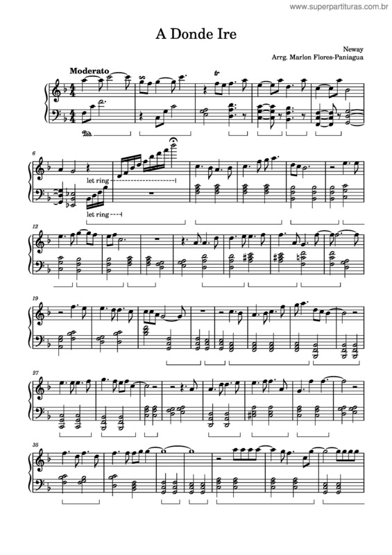 Partitura da música A Donde Ire