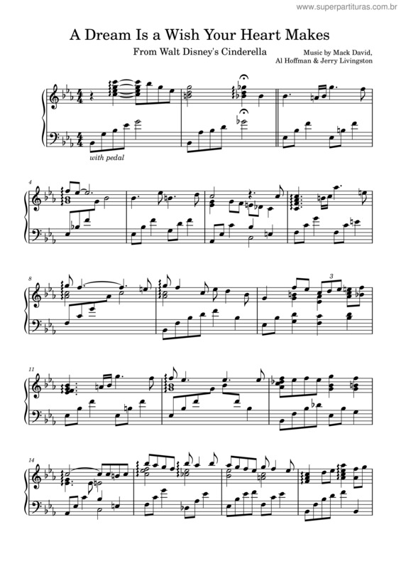 Partitura da música A Dream Is A Wish Your Heart Makes v.5