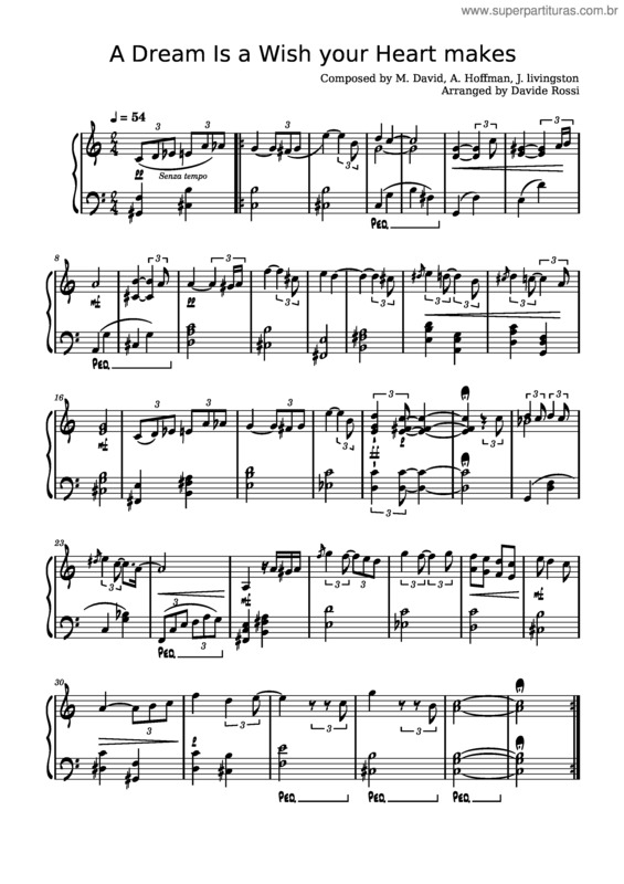 Partitura da música A Dream Is A Wish Your Heart Makes v.6