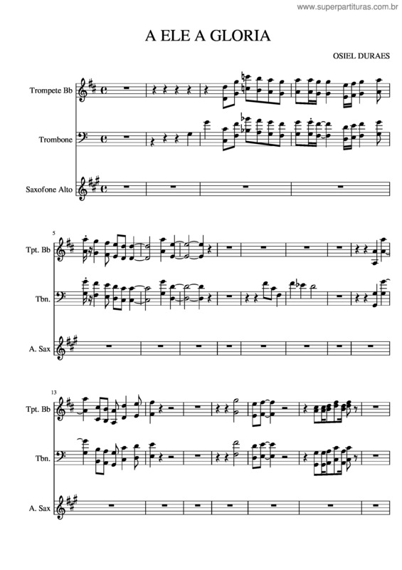 Partitura da música A Ele A Glória v.27