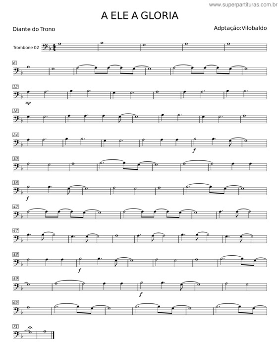 Partitura da música A Ele A Gloria v.37