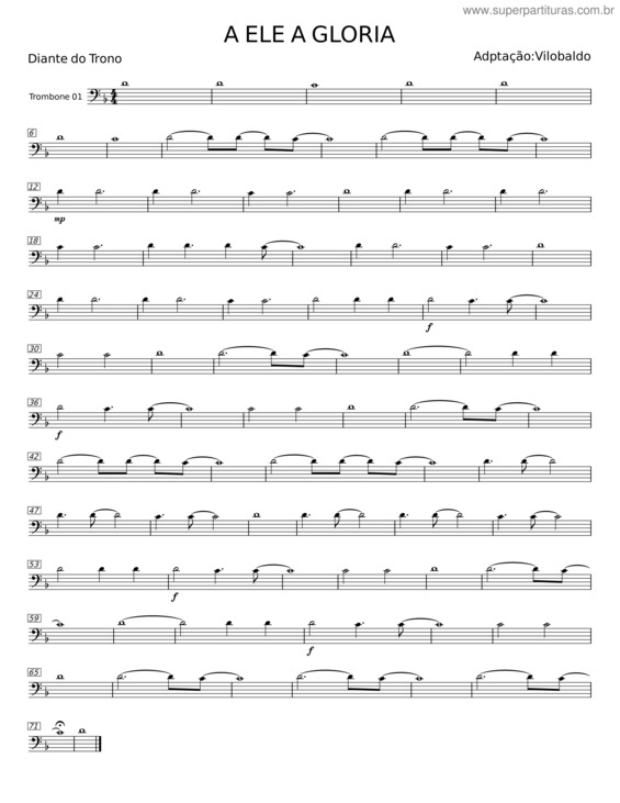 Partitura da música A Ele A Gloria v.38