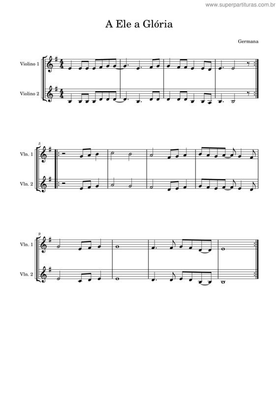 Partitura da música A Ele A Glória v.40