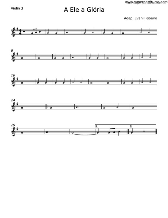 Partitura da música A Ele A Glória v.43