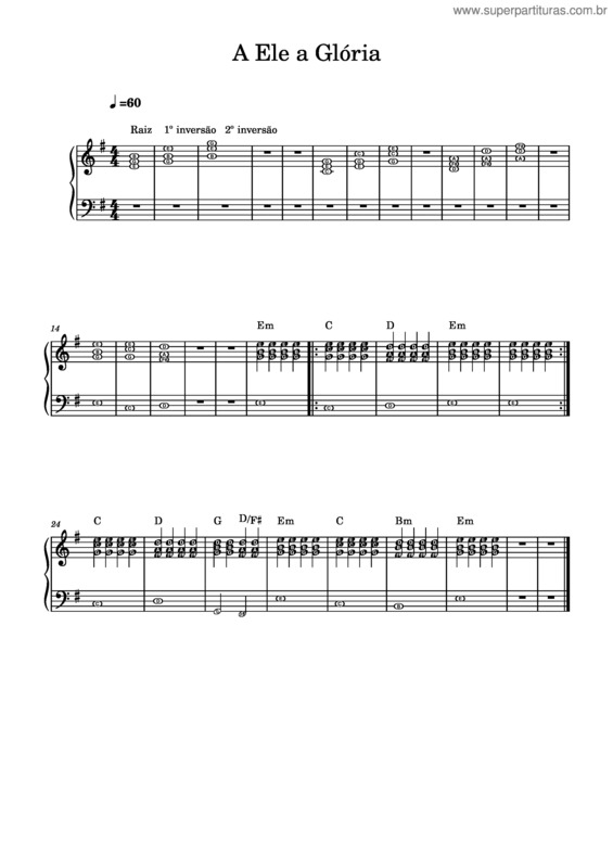 Partitura da música A Ele A Gloria v.45