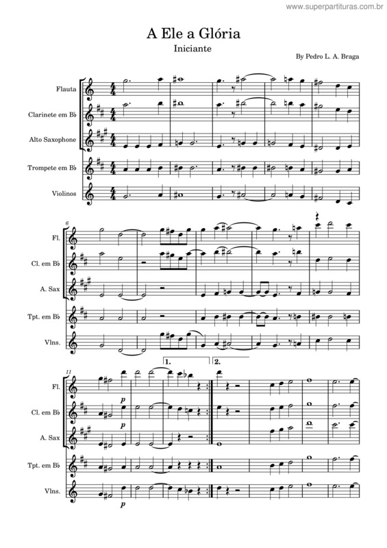 Partitura da música A Ele A Glória v.46