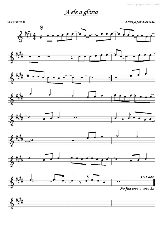 Partitura da música A Ele a Glória v.7