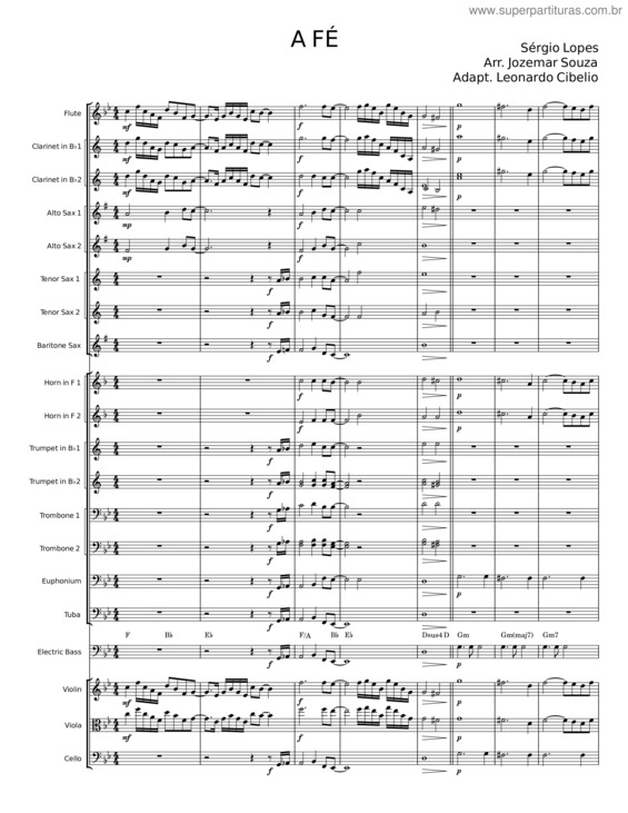 Partitura da música A Fé v.2