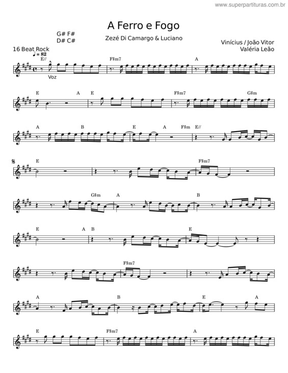 Partitura da música A Ferro E Fogo v.2