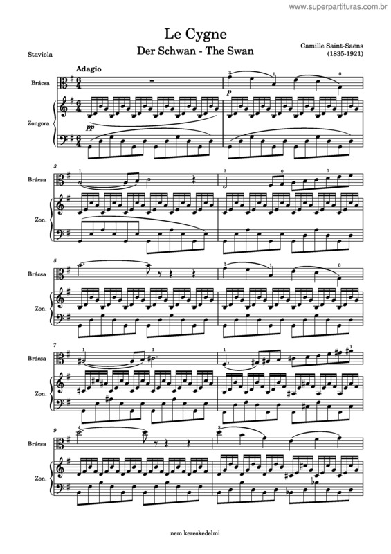 Partitura da música A Hattyú