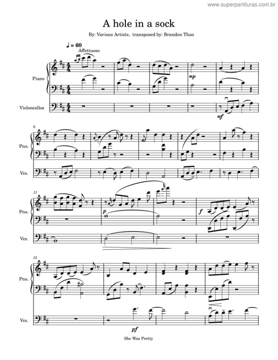 Partitura da música A Hole In A Sock