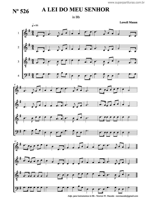 Partitura da música A Lei Do Meu Senhor v.2