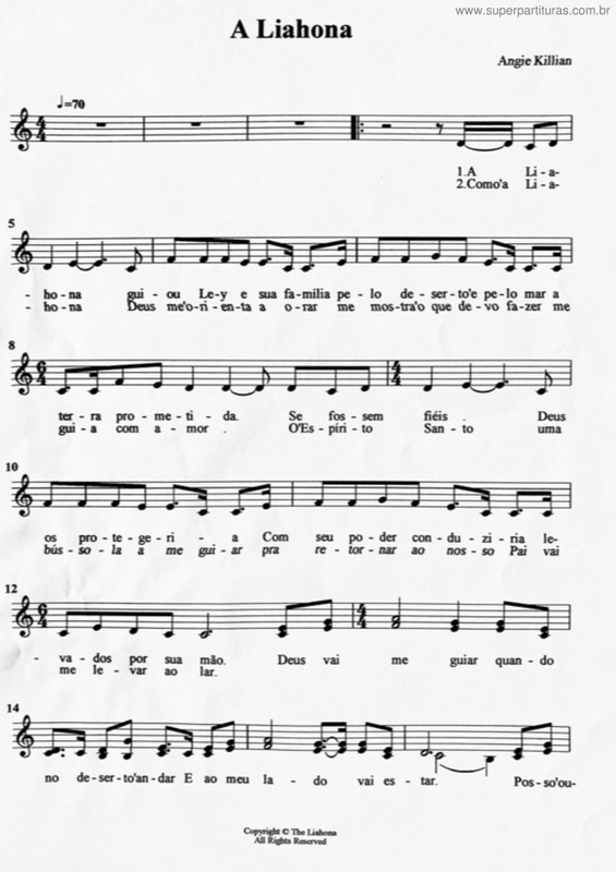 Partitura da música A Liahona