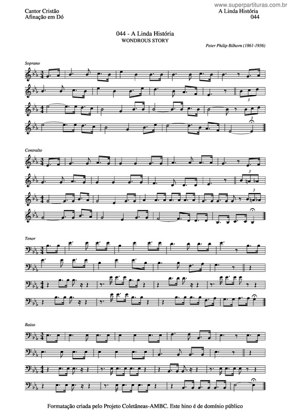 Partitura da música A Linda História v.2