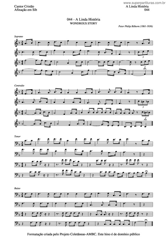 Partitura da música A Linda História v.3