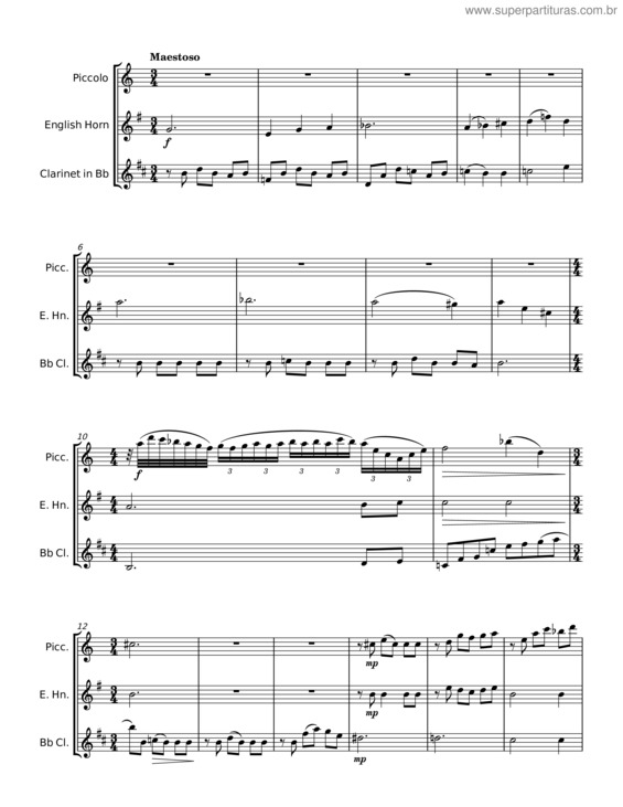 Partitura da música A Little Drama For Woodwind Trio v.4