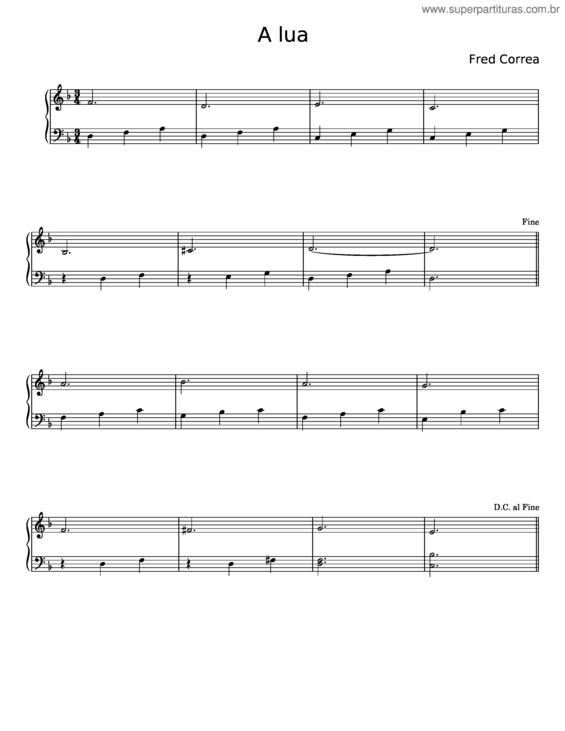 Partitura da música A Lua v.2