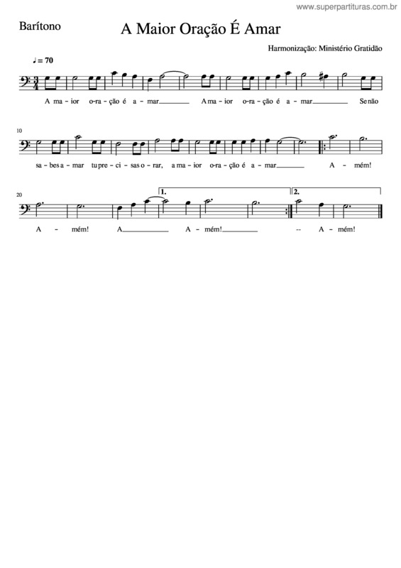 Partitura da música A Maior Oração É Amar v.3