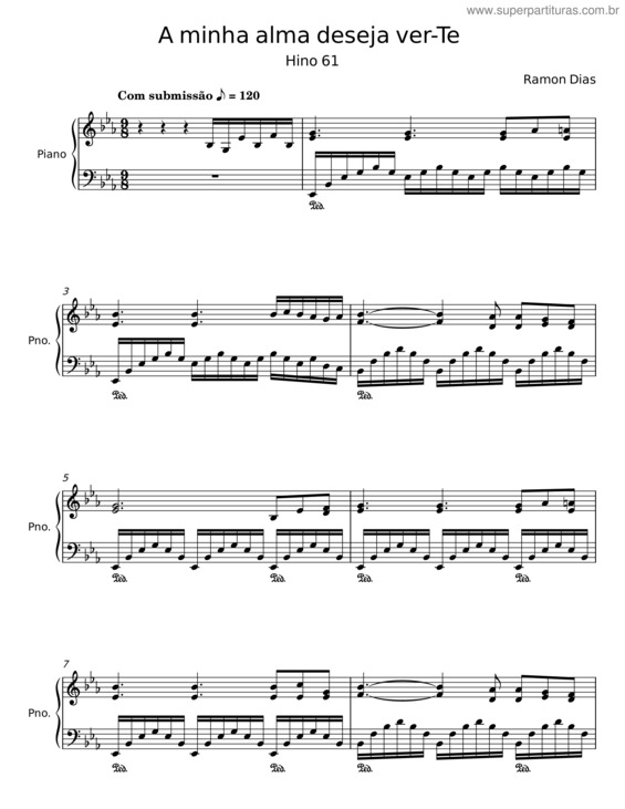 Partitura da música A Minha Alma Deseja Ver-Te