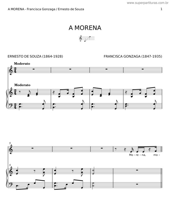 Partitura da música A Morena v.3