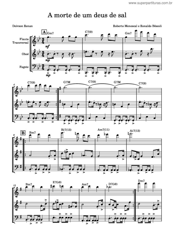 Partitura da música A Morte De Um Deus De Sal v.5