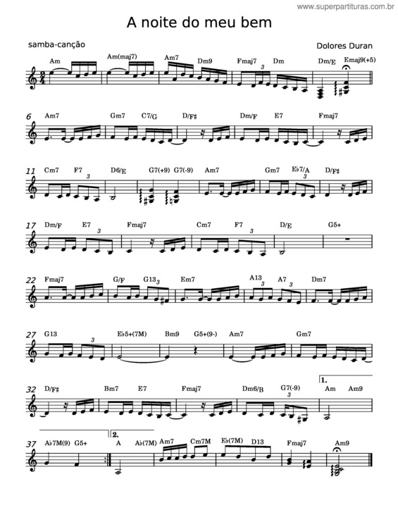 Partitura da música A Noite Do Meu Bem v.13