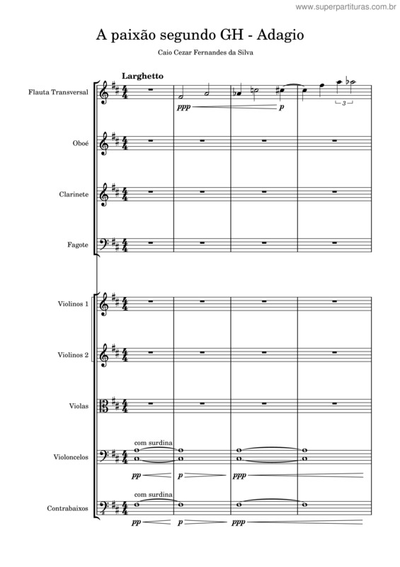 Partitura da música A Paixão Segundo Gh