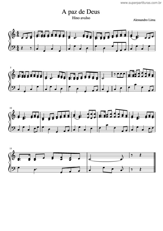 Partitura da música A Paz De Deus v.3