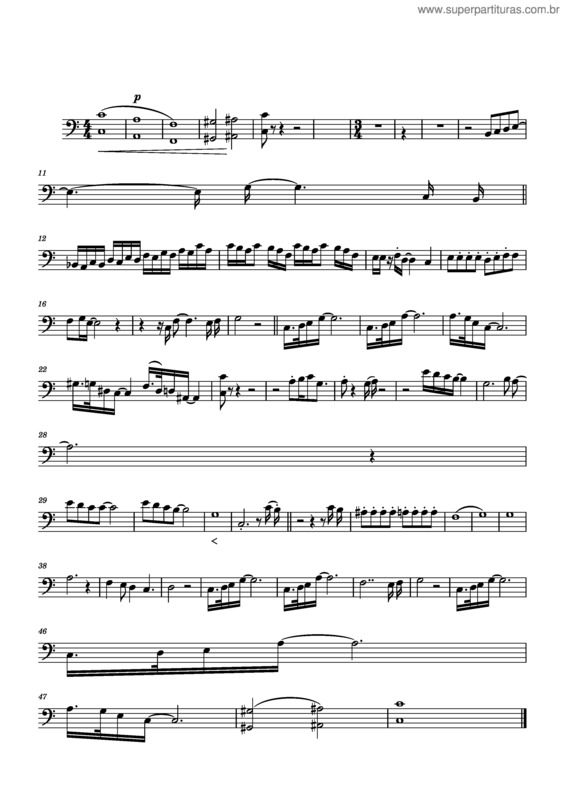 Partitura da música A Paz Que Tu Procuras Cello