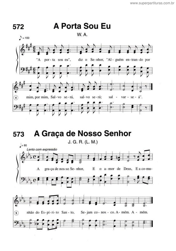 Partitura da música A Porta Sou Eu