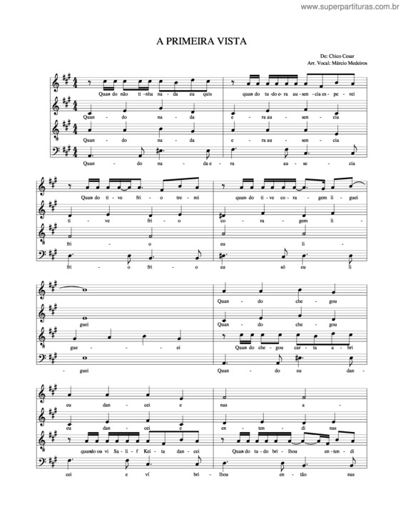 Partitura da música A Primeira Vista v.5