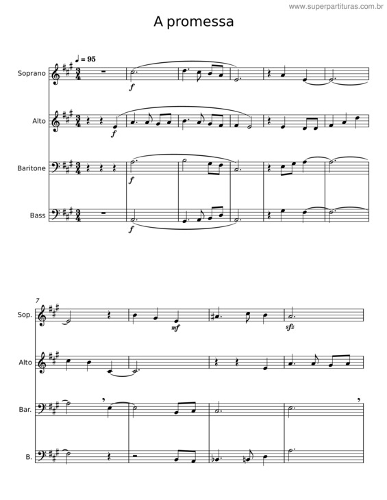 Partitura da música A Promessa v.2