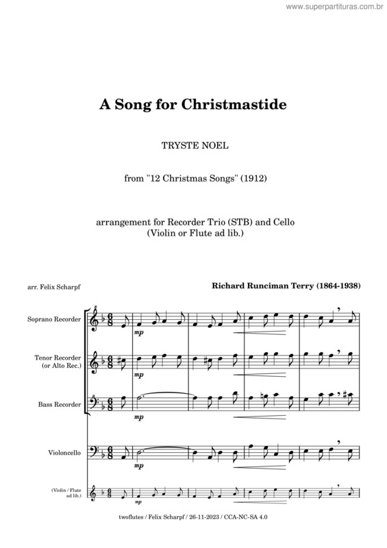 Partitura da música A Song For Christmastide