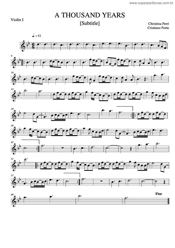 Partitura da música A Thousand Years v.25