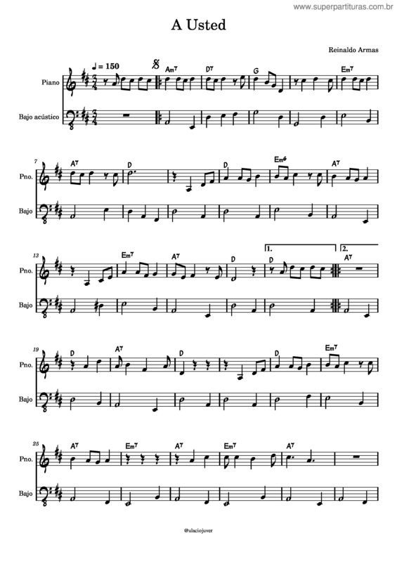 Partitura da música A Usted