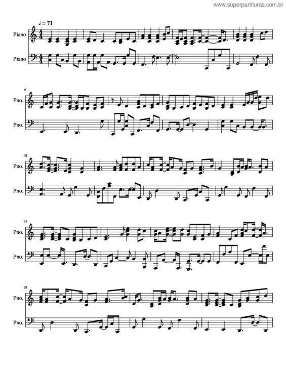 Partitura da música A Whiter Shade Of Pale – Piano