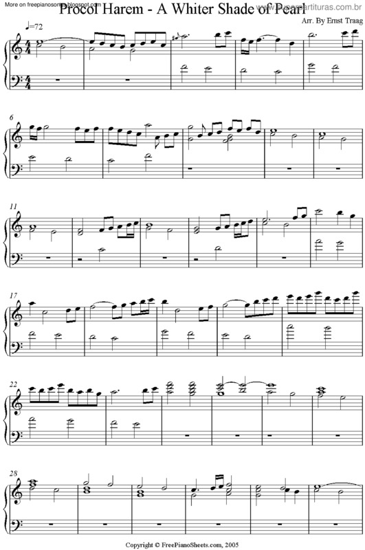 Partitura da música A Whiter Shade Of Pearl