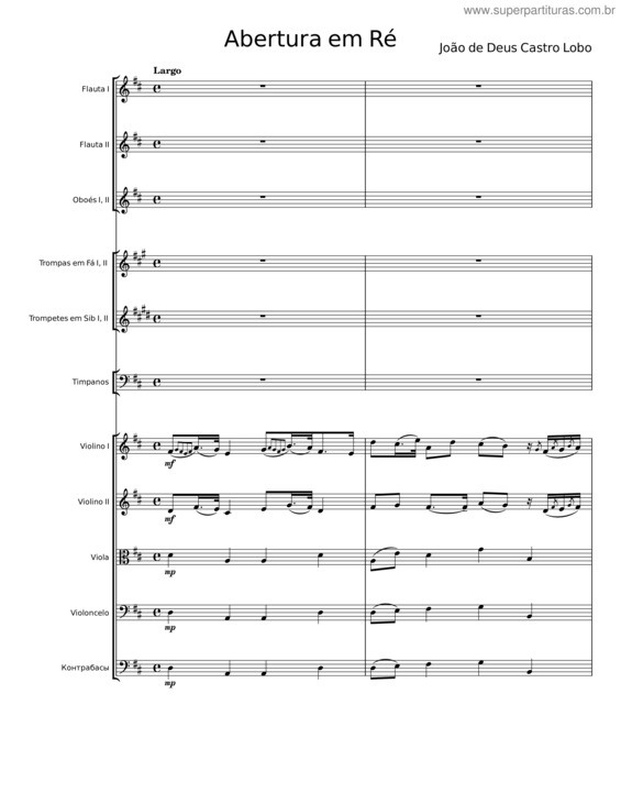 Partitura da música Abertura Em Ré