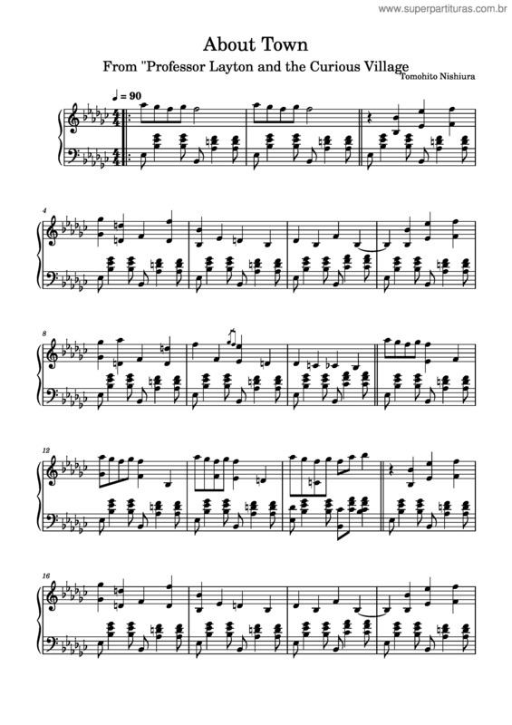 Partitura da música About Town