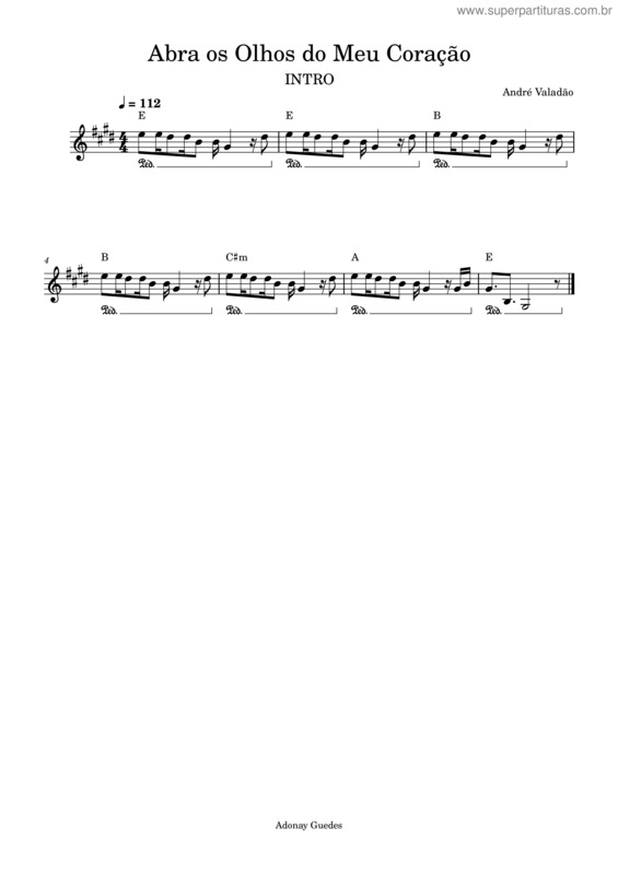 Partitura da música Abra Os Olhos Do Meu Coração v.2