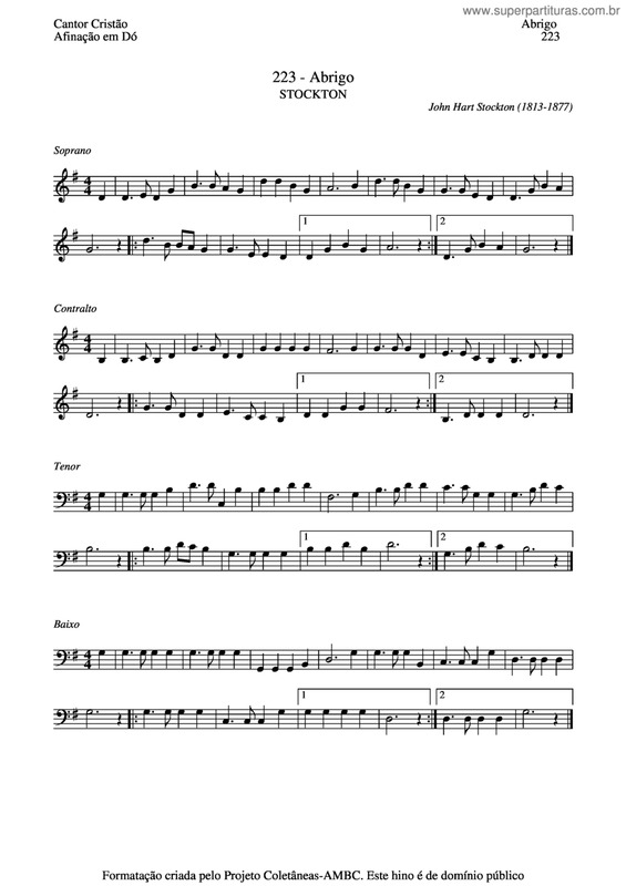 Partitura da música Abrigo v.3