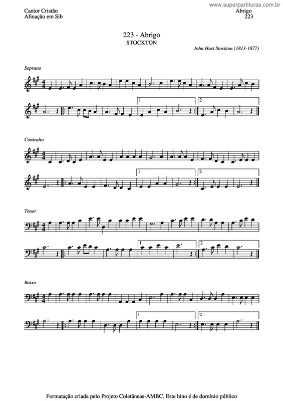 Partitura da música Abrigo v.5