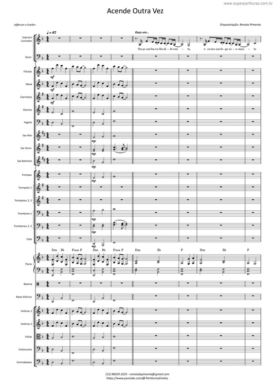 Partitura da música Acende Outra Vez v.2