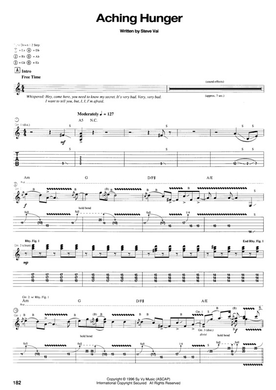 Partitura da música Aching Hunger