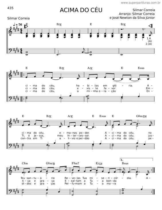 Partitura da música Acima Do Céu