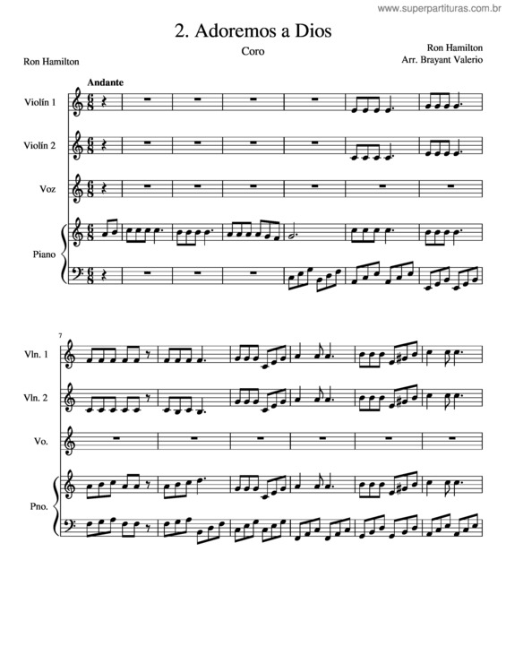 Partitura da música Adoremos A Dios