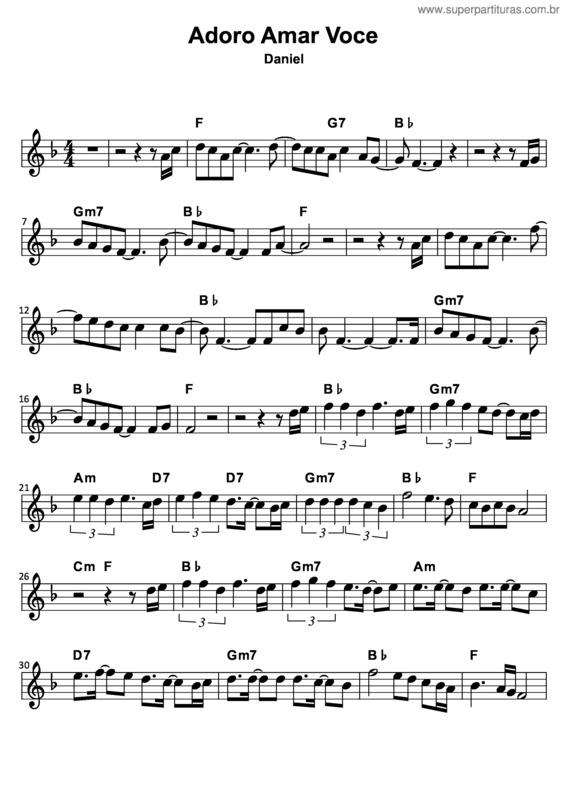 Partitura da música Adoro Amar Você v.3