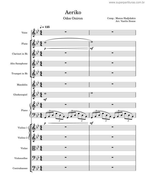 Partitura da música Aeriko